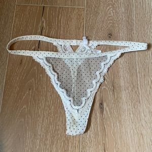Mesh polka dot thong